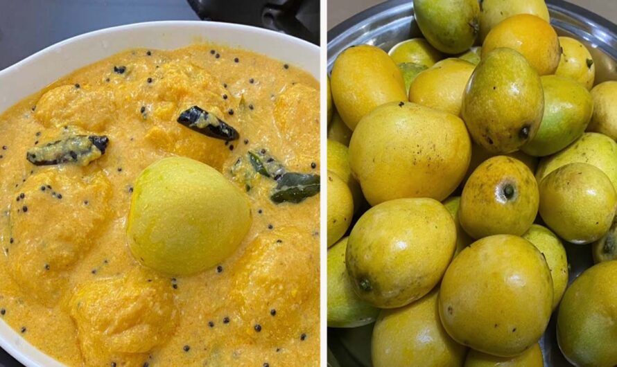 പഞ്ചാരമാങ്ങ കൊണ്ട് ഒന്നാന്തരം മാമ്പഴ പുളിശ്ശേരി.