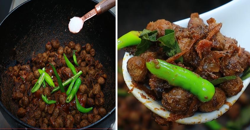 ബീഫ് വരട്ടിയതിനേക്കാൾ ഇരട്ടി രുചിയിൽ സോയ ചങ്‌സ് വരട്ടിയത്.